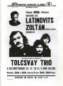 Latinovits Zoltán estjének plakátja a Tolcsvay Trióval