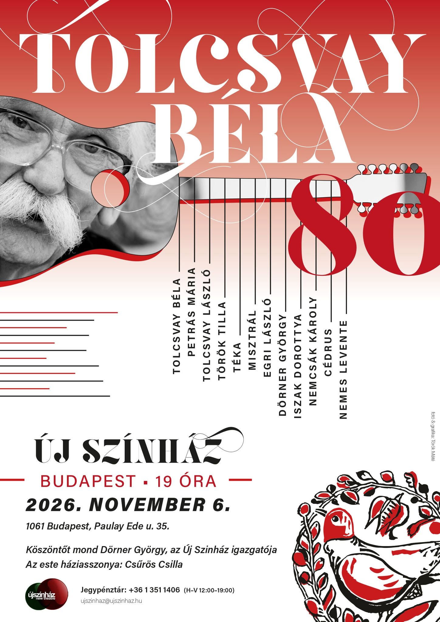 A Tolcsvay Béla 80 születésnapi gála plakátja